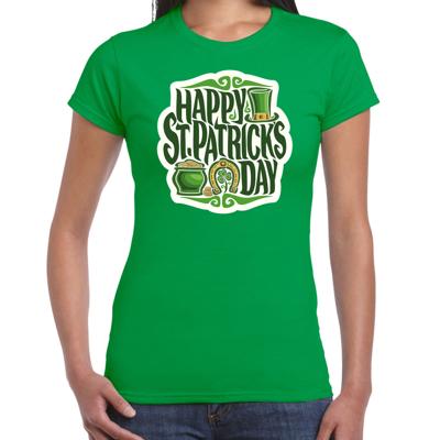St. Patricks day t-shirt - groen - voor dames - Happy St. Patricks day - Ierse feest kleding St. Patricks day t-shirt - groen - voor dames - Happy St. Patricks day - Ierse feest kleding