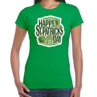 St. Patricks day t-shirt - groen - voor dames - Happy St. Patricks day - Ierse feest kleding