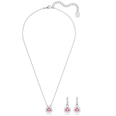 Swarovski 5619503 Set Ketting + Oorhangers Millenia Trilliant roze-wit