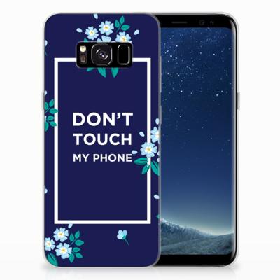 Samsung Galaxy S8 Silicone-hoesje Flowers Blue DTMP Samsung Galaxy S8 Silicone-hoesje Flowers Blue DTMP