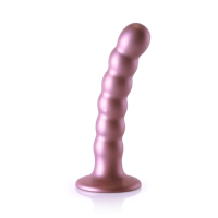 Ouch! by Shots Beaded Silicone G-Spot Dildo - 5'' / 13 cm - Rose Gold - thumbnail