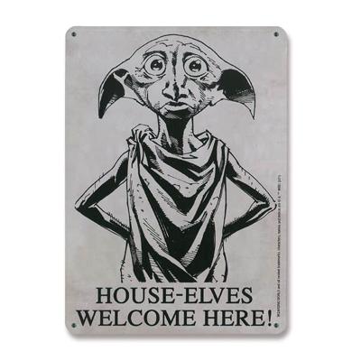 Harry Potter Bordje voor aan de Muur Dobby House-Elves 15 x 21 cm