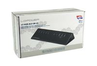 LC-Power LC-HUB-ALU-2B-10 interface hub USB 3.2 Gen 1 (3.1 Gen 1) Micro-B 5000 Mbit/s Zwart - thumbnail