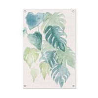 Tuinposter Watercolor Linen botanical foliage 60x90cm