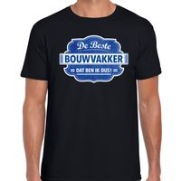 Cadeau t-shirt voor de beste bouwvakker zwart voor heren - thumbnail