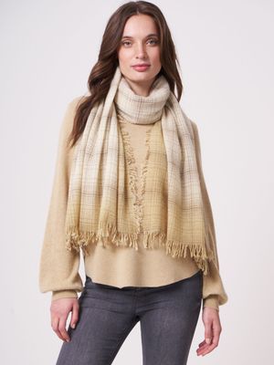 Geweven sjaal van cashmere melange met ruitjes