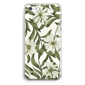 Wit bloemenpatroon: iPhone 5 / 5S / SE Transparant Hoesje