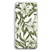 Wit bloemenpatroon: iPhone 5 / 5S / SE Transparant Hoesje