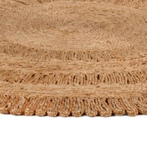 The Living Store Jute Tapijt - Ronde - 150 cm - Gevlochten - Handgemaakt