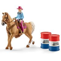 Farm World - Barrel racing met cowgirl Speelfiguur