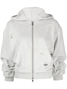 Ground Zero hoodie zippé à effet usé - Gris