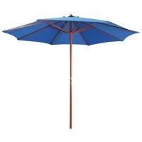 Parasol met houten paal 300x258 cm blauw