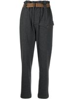 Brunello Cucinelli pantalon ceinturé à fines rayures - Gris - thumbnail