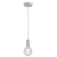 Leen Bakker - Pendel Hanglamp - E27 - 200 Cm - Kunststof - Wit - 10x10x200 Cm