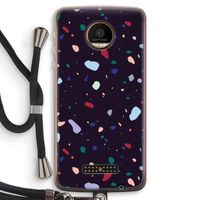 Dark Rounded Terrazzo: Motorola Moto Z Force Transparant Hoesje met koord