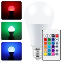 RGB LED-lamp met afstandsbediening - 10W, E27 - wit - thumbnail