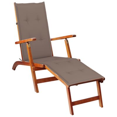 VidaXL Terrasstoelkussen (75+105)x50x4 cm taupe