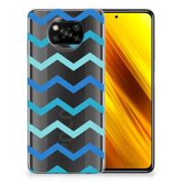 Xiaomi Poco X3 | Poco X3 Pro | TPU bumper | Zigzag Blauw