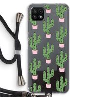 Cactus Lover: Samsung Galaxy A22 5G Transparant Hoesje met koord