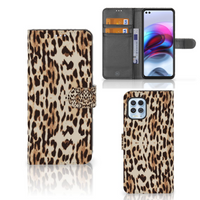 Motorola Moto G100 Telefoonhoesje met Pasjes Leopard - thumbnail