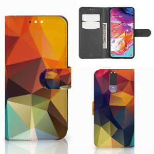 Samsung Galaxy A70 Book Case Polygon Color