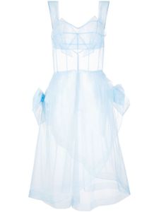 Maison Margiela robe en tulle à détail de nœud - Bleu