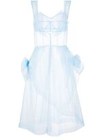 Maison Margiela bow-appliqué tulle midi dress - Bleu - thumbnail