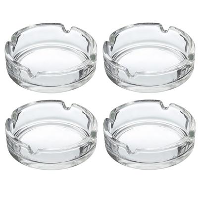 Asbak - 4x - transparant - D10 cm - glas - doorzichtige rookasbak - Tabaksbenodigdheid