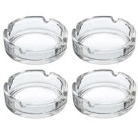 Asbak - 4x - transparant - D10 cm - glas - doorzichtige rookasbak - Tabaksbenodigdheid