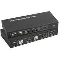 SpeaKa Professional KVM-switch 2 poorten HDMI USB 1920 x 1080 Pixel, 3840 x 2160 Pixel