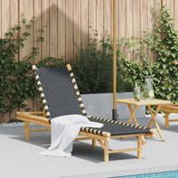 Ligstoel met zwart geweven band 55x200x30 cm bamboe
