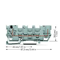 WAGO 769-214 Basisklem 5 mm Spanveer Toewijzing: L Grijs 50 stuk(s)