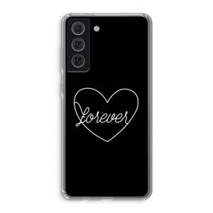 Forever heart black: Samsung Galaxy S21 FE Transparant Hoesje