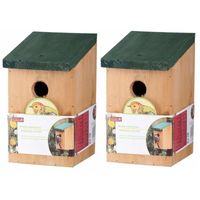 2x Vogelhuisjes houten nestkastje 22 cm   -