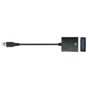 LogiLink UA0231 USB / VGA Adapter [1x USB 3.2 Gen 1 stekker A (USB 3.0) - 1x VGA-bus] Zwart 10.00 cm