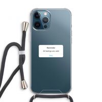 Reminder: iPhone 12 Pro Transparant Hoesje met koord