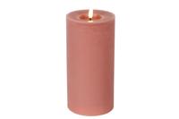 Stompkaars rustiek LED rond Lyon L roze hoogte 20 x 10 cm
