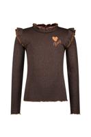 B.Nosy winter top meisjes - bruin - Tonya - ruffles