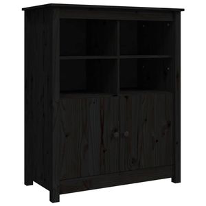 The Living Store Dressoir - Grenenhout - 83 x 41.5 x 100 cm - Zwart