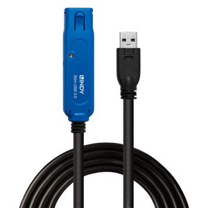 Lindy 43362 USB-kabel 30 m USB 3.2 Gen 1 (3.1 Gen 1) USB A Zwart, Blauw