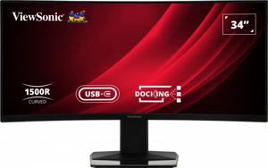 Viewsonic VG3419C LED-monitor Energielabel G (A - G) 86.4 cm (34 inch) 3440 x 1440 Pixel 16:9 3.5 ms HDMI, DisplayPort, Audio, stereo (3.5 mm jackplug), RJ45,