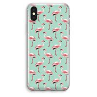 Flamingoprint groen: iPhone XS Max Transparant Hoesje