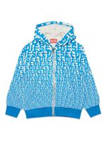 Diesel Kids hoodie zippé à logo imprimé - Bleu - thumbnail