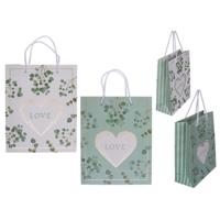OOTB Cadeautasje love 18x8x23cm groen/wit