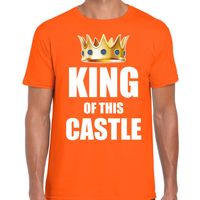 Koningsdag t-shirt King of this castle party oranje voor heren