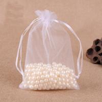 100 PCS geschenk zakken sieraden organza zakje bruiloft verjaardag partij drawable zakjes Gift Bag grootte: 7X9cm (wit)