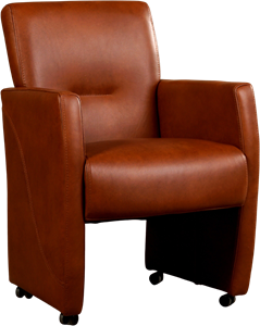 Cognac leren moderne eetkamerfauteuil Pleasure - Granada leer Savannah (cognac leer)