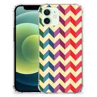 iPhone 12 Mini Doorzichtige Silicone Hoesje Zigzag Multi Color