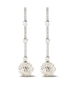 David Morris boucles d'oreilles Briolette en or blanc 18ct ornées de diamants - Argent
