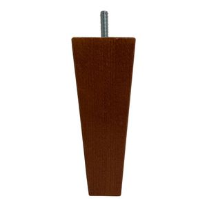 Meubelpoot bruin taps 5,5 bij 5,5 cm en hoogte 16 cm van massief hout (M8)